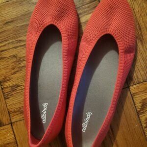 Allbirds Tree Breezers Point Womens Size 9 Flats Red Knit Shoes Comfort NEW